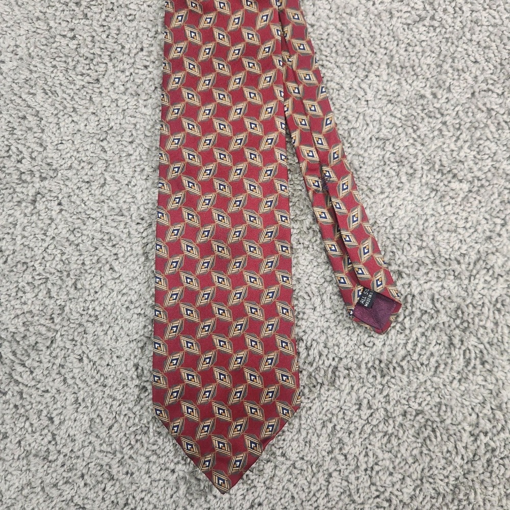 Christian Dior Monsieur Necktie Red Diamond Patterned Silk Men's Tie